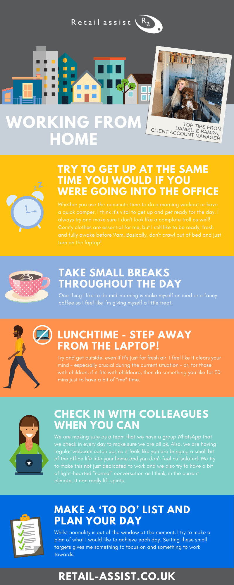 Working from home top tips infographic