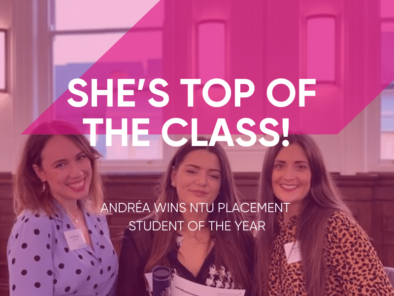 Andrea Williams Wins NTU Placement Student of The Year